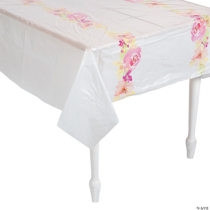 54" x 108" Garden Party Plastic Tablecloth Image