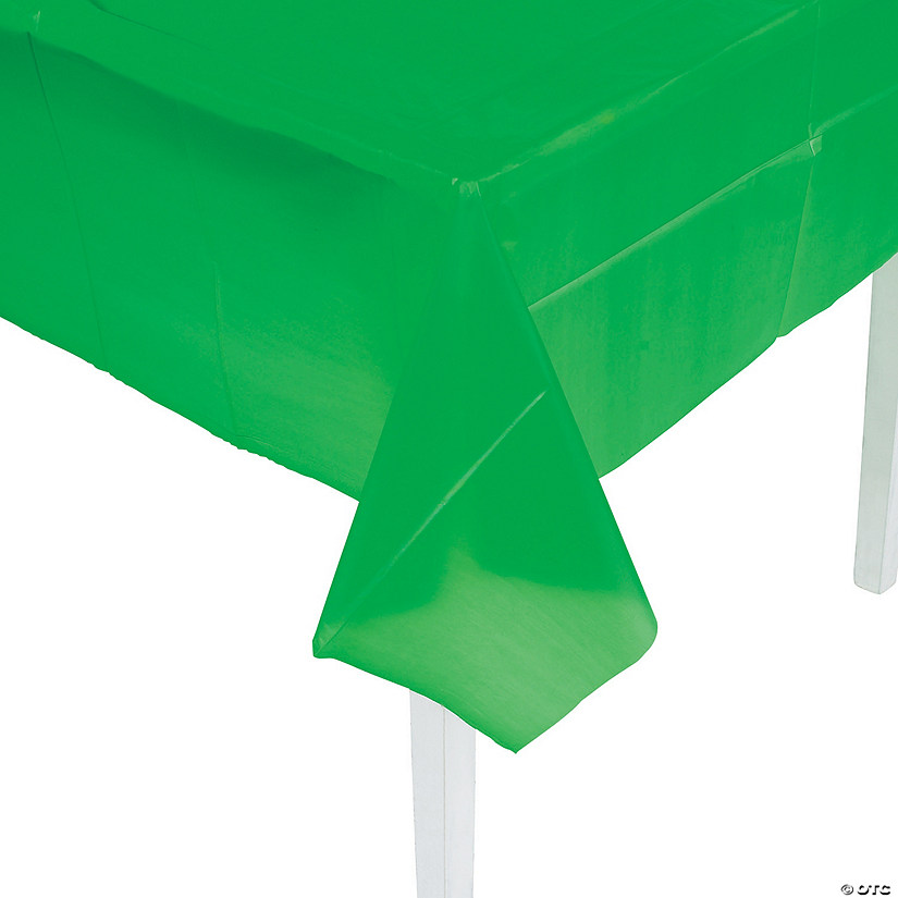 54" x 108" Green Plastic Tablecloth Image