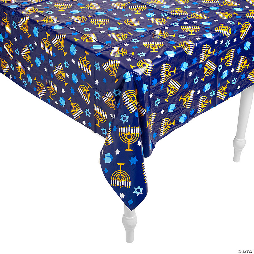 54" x 108" Hanukkah Plastic Tablecloth Image