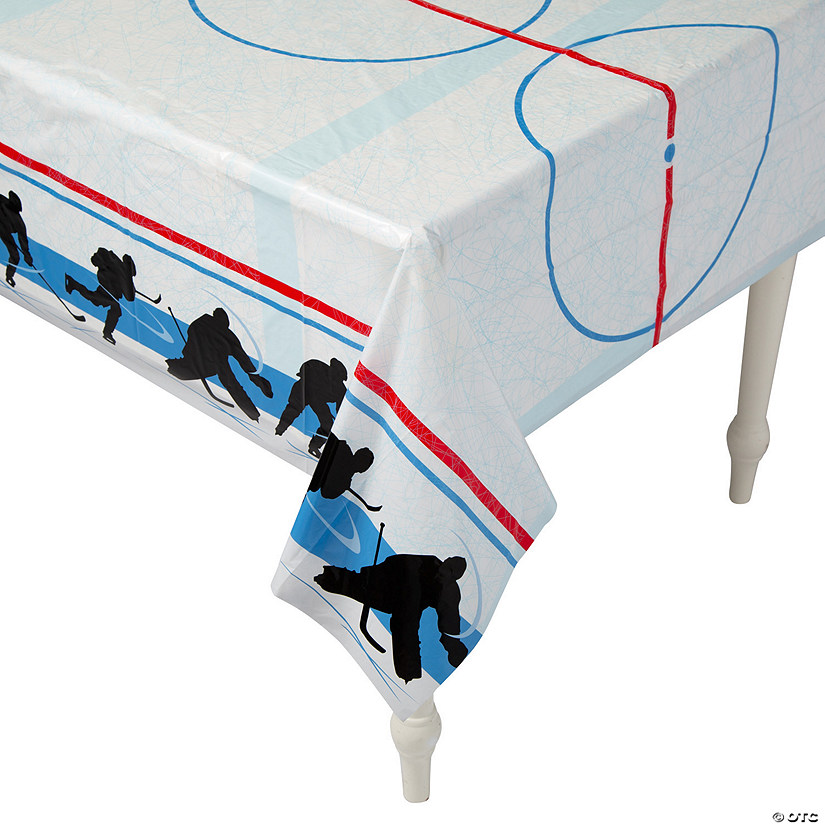 54" x 108" Hockey Plastic Tablecloth Image