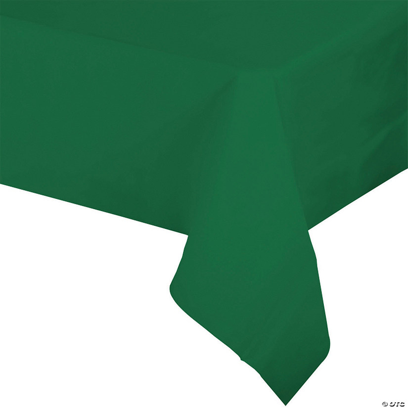 54" x 108" Hunter Green Rectangular Disposable Plastic Tablecloths (22