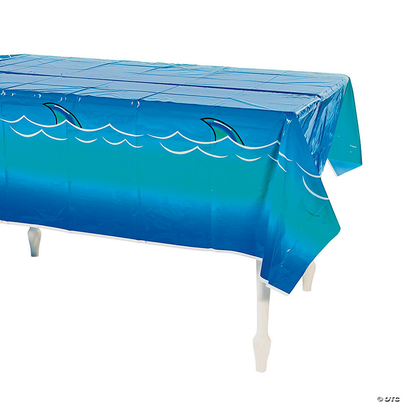 54" x 108" Jawsome Shark Plastic Tablecloth Image
