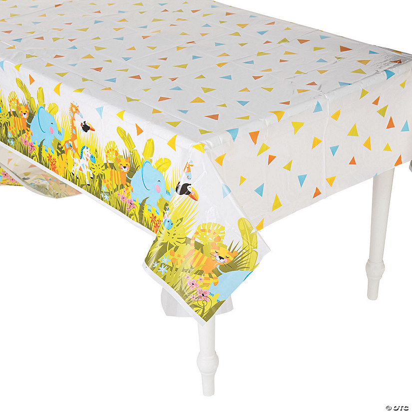 54" x 108" Jungle Rectangle Plastic Tablecloth Image