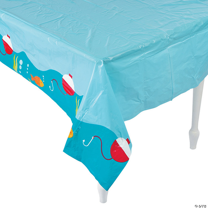 54" x 108" Little Fisherman Plastic Tablecloth Image