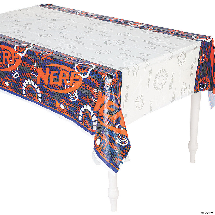 54" x 108" Nerf&amp;#174; Party Rectangle Disposable Plastic Tablecloth Image