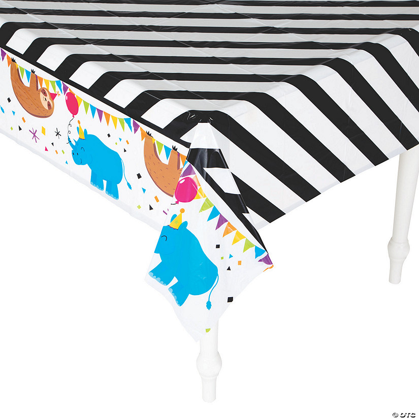 54" x 108" Party Animal Plastic Tablecloth Image