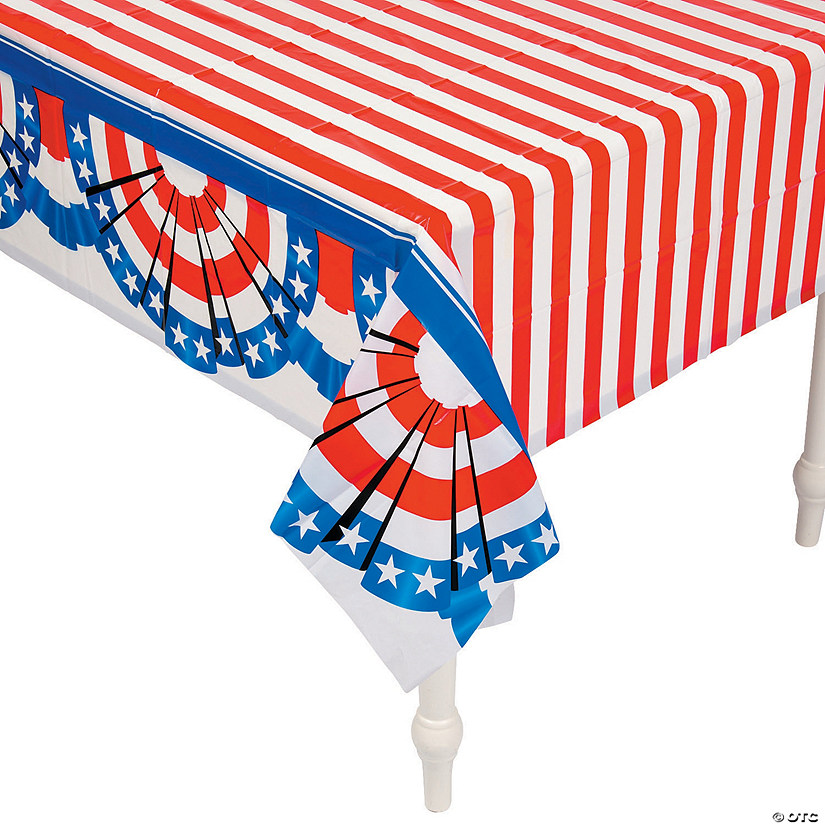 54" x 108" Patriotic Plastic Tablecloth Image