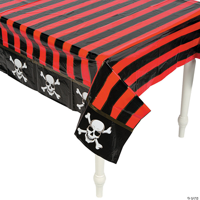 54" x 108" Pirate Printed Plastic Tablecloth Image