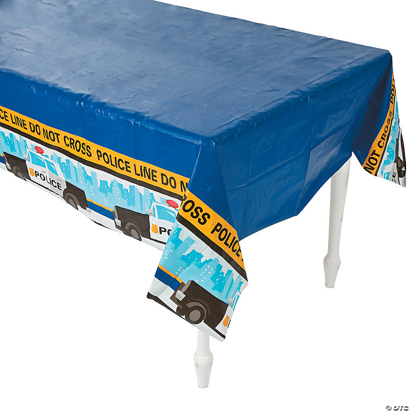 54" x 108" Police Party Plastic Tablecloth Image