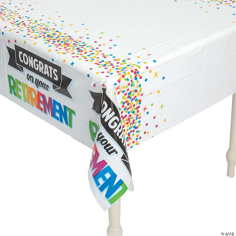 54" x 108" Retirement Plastic Tablecloth Image