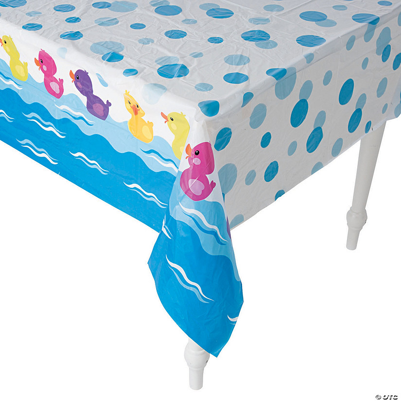 54" x 108" Rubber Ducky Printed Plastic Tablecloth Image