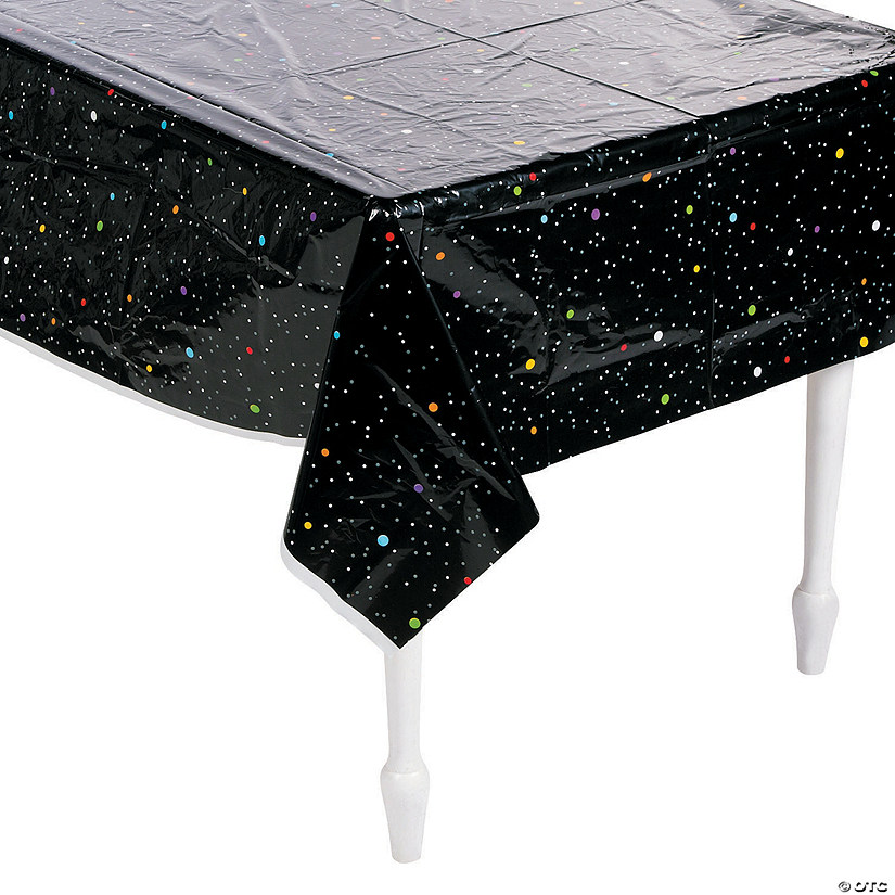54" x 108" Space Party Stars Plastic Tablecloth Image