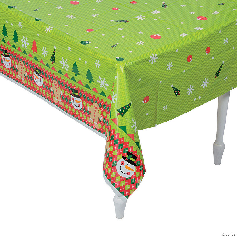 54" x 108" Ugly Sweater Plastic Tablecloth Image