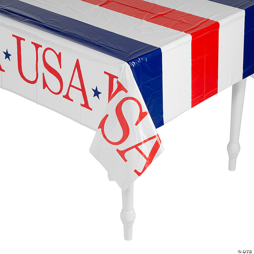 54" x 108" USA Plastic Tablecloth Image