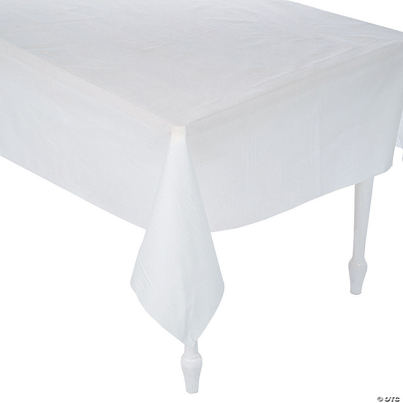 54" x 108" White Paper Linen Rectangle Tablecloth Image