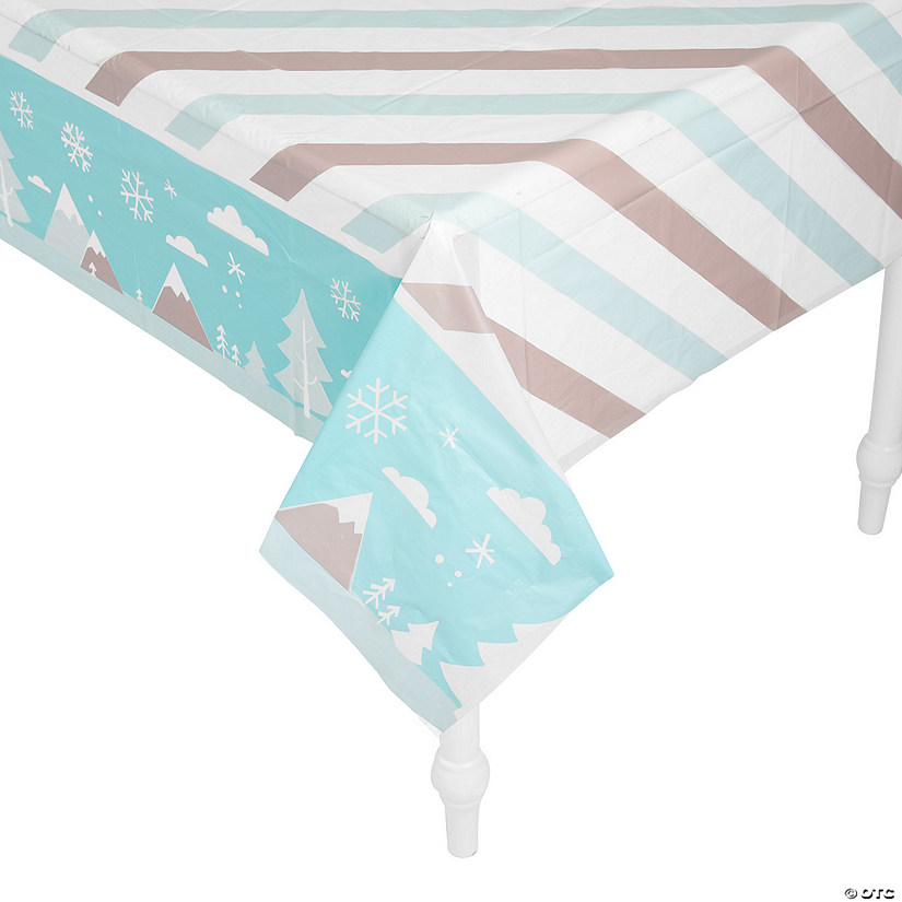 54" x 108" Winter Animals Plastic Tablecloth Image
