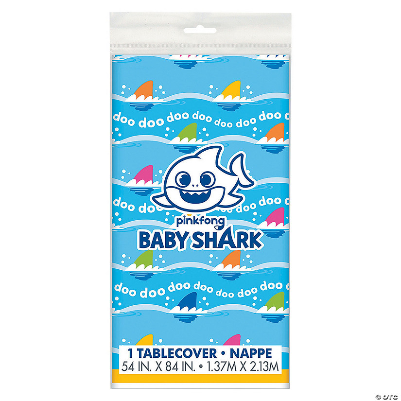 54" x 84" Baby Shark Plastic Tablecloth Image