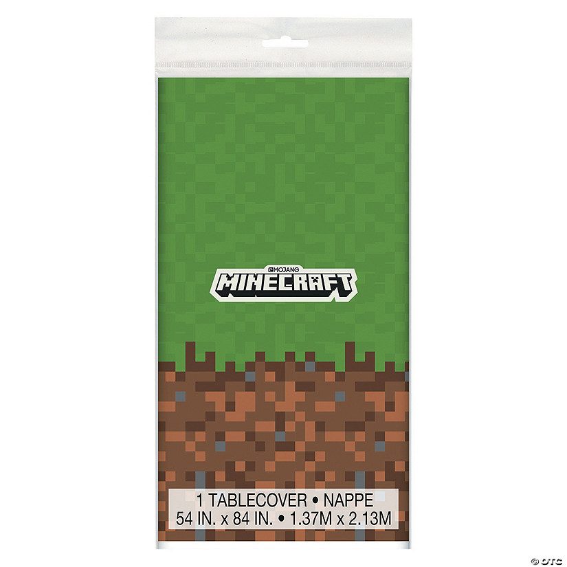 54&quot; x 84&quot; Minecraft&lt;sup&gt;&amp;#174;&lt;/sup&gt; Grass Block Style Plastic Tablecloth Image