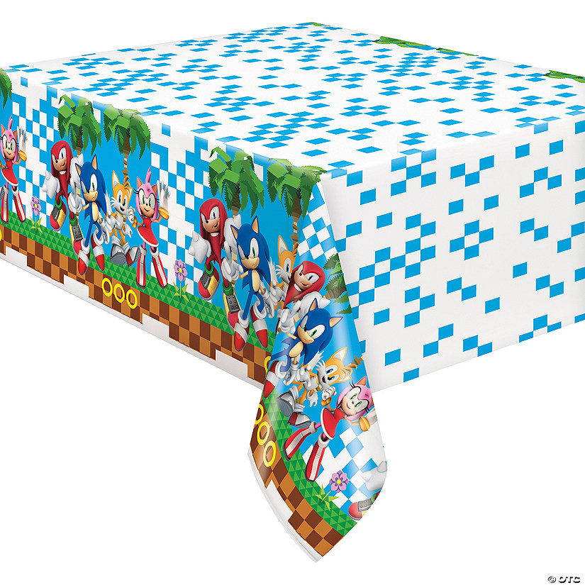 54" x 84" Sonic the Hedgehog&amp;#8482; Disposable Plastic Tablecloth Image
