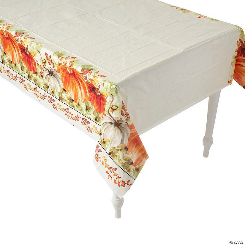 54" x 84" Thank-Fall Plastic Tablecloth Image