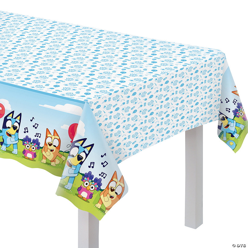 54" x 96" Bluey Party Plastic Tablecloth Image