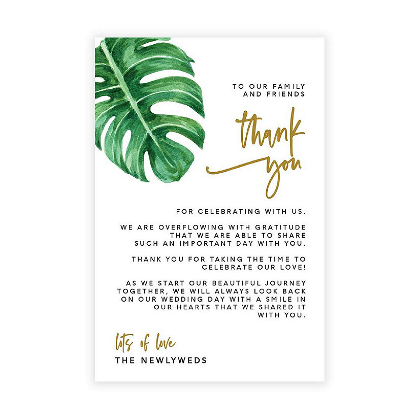 56 Tropical Monstera Leaf TY Card 4x6IN Image