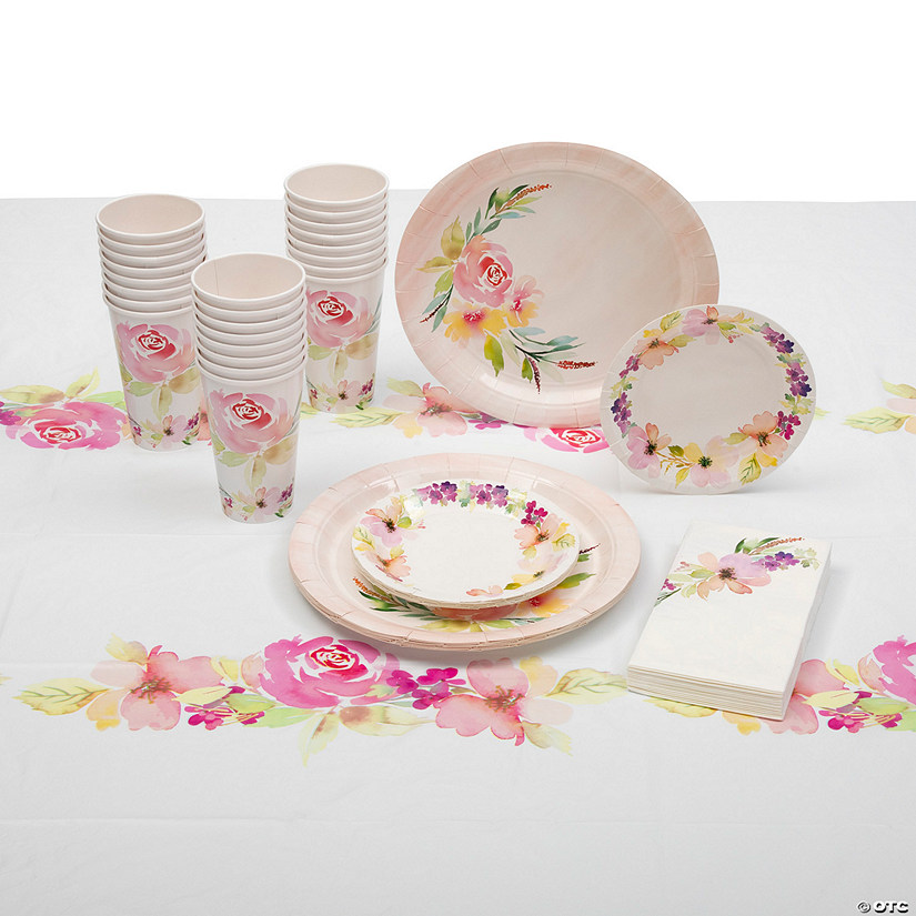 57 Pc. Garden Party Tableware Kit for 8 Guests Image