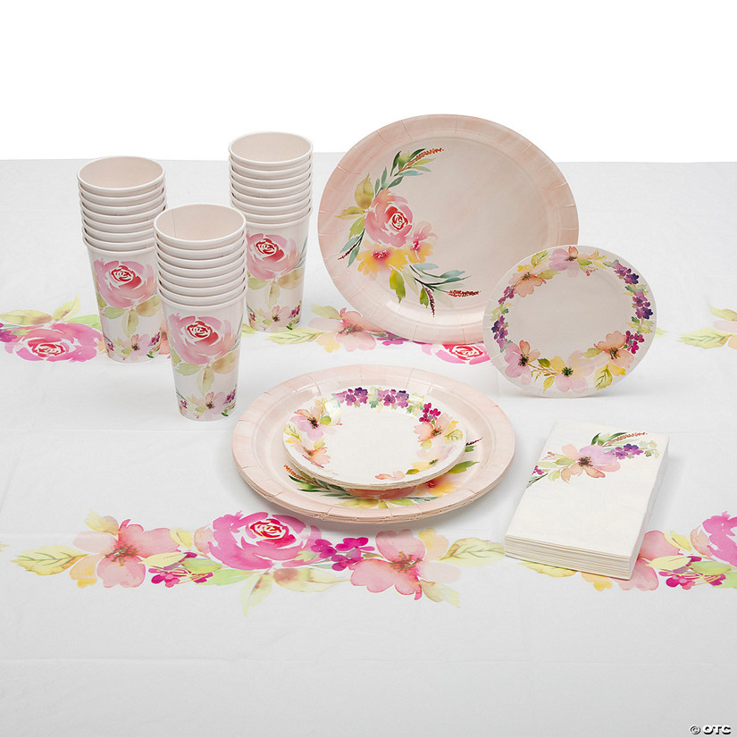 57 Pc. Garden Party Tableware Kit for 8 Guests | Oriental Trading