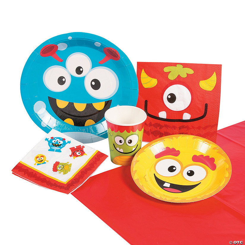 57 Pc. Lil&#8217; Monster Tableware Kit for 8 Guests Image