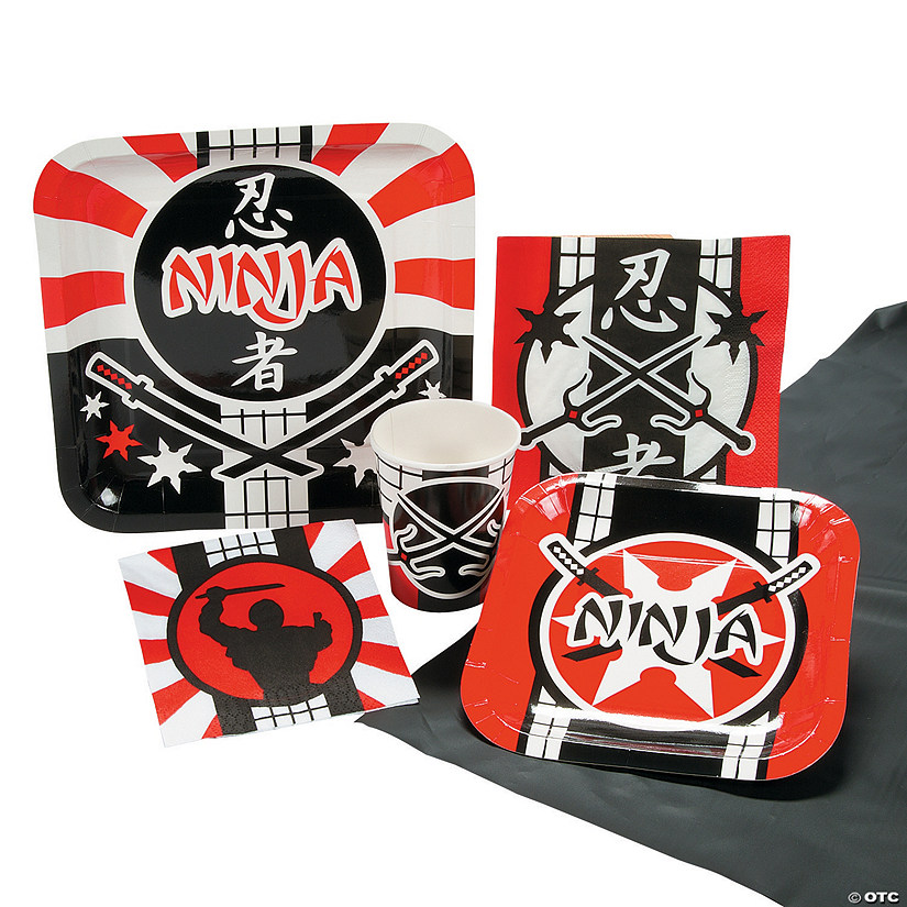 57 Pc. Ninja Warrior Tableware Kit for 8 Guests Image