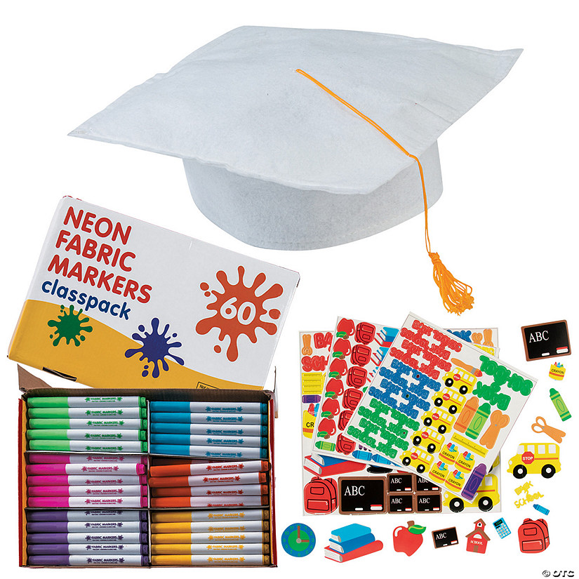 572 Pc. DIY Elementary Graduation Cap Decorating Kit for 12 Image