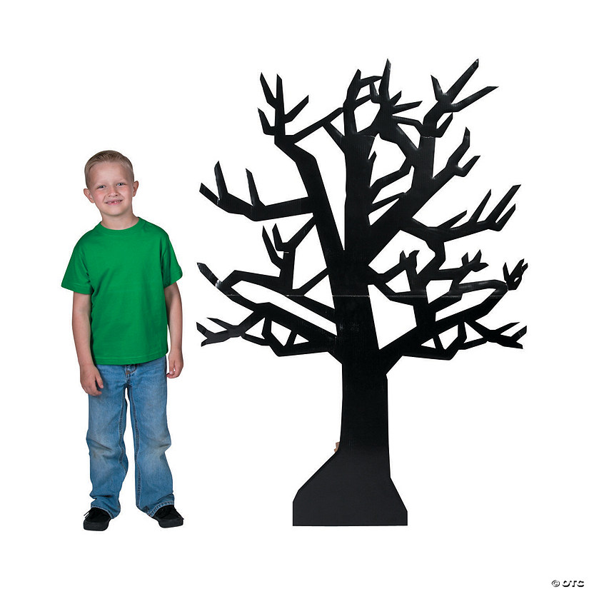 58" Classic Black Tree Cardboard Cutout Stand-Up Halloween Decoration Image