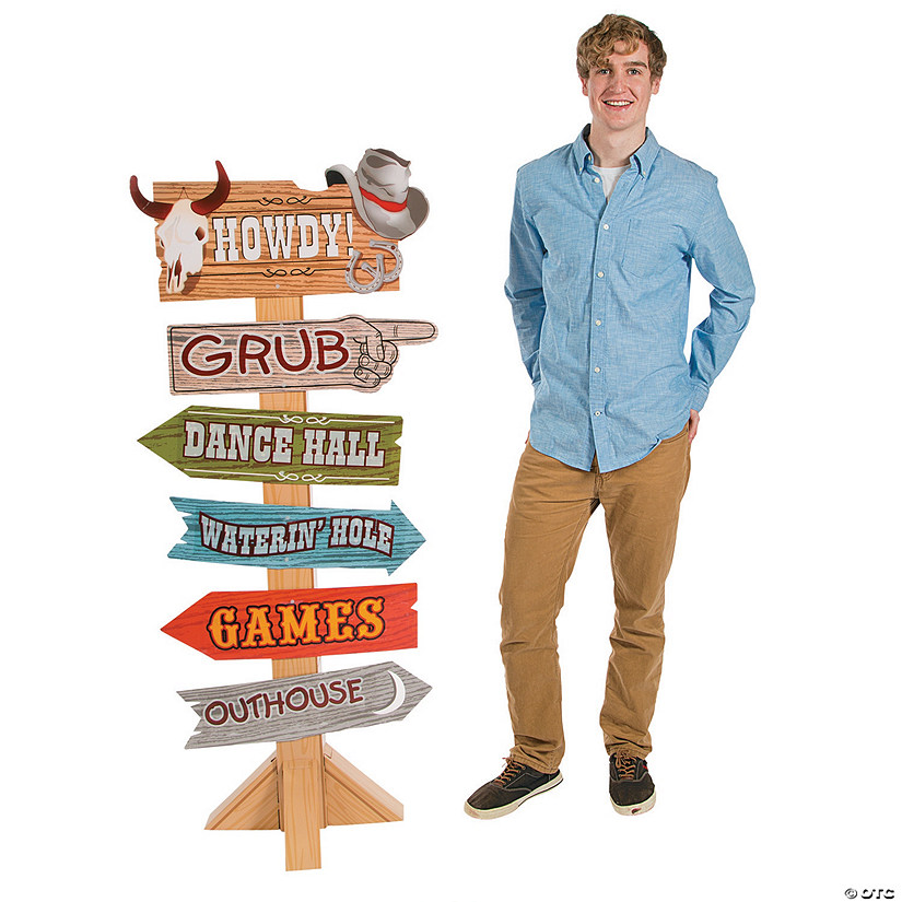 58" Western Party Directional Sign Cardboard Stand-Up Image