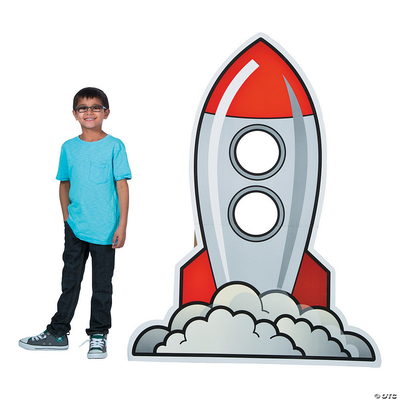 59 1/2" Rocket Cardboard Cutout Stand-In Stand-Up Image