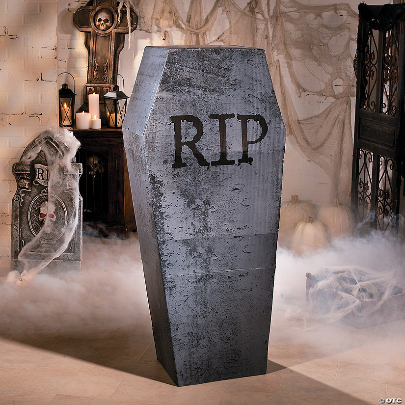 59" 3D Coffin Cardboard Stand-Up Halloween Decoration Image