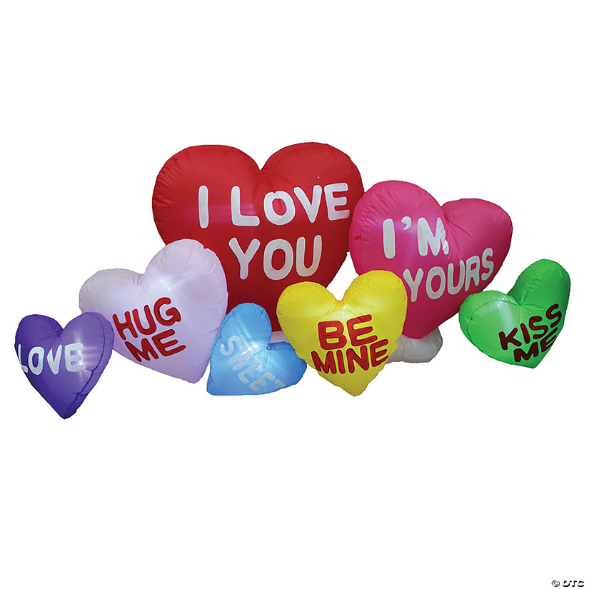 6 1/2 Ft. I Luv U Hearts Inflatable Outdoor Yard Decoration Image
