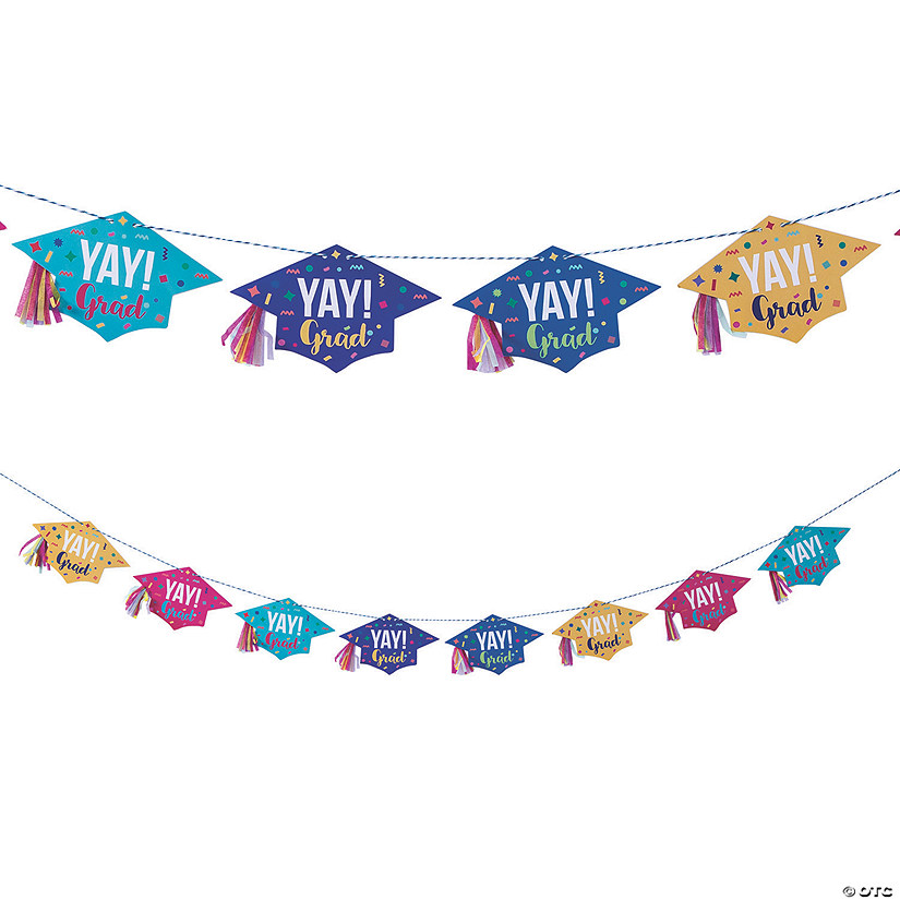 6 1/2 Ft. Yay Grad Party Multicolor Ready-to-Hang Cardstock Garland Image