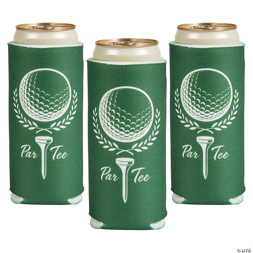 6 1/2" Golf Party Slim Can Coolers - 12 Pc. Image
