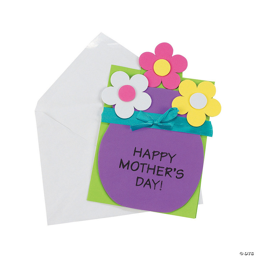 6 1/2" Mother's Day Pull-Out Flower Pot Card Craft Kit - Makes 12 Image