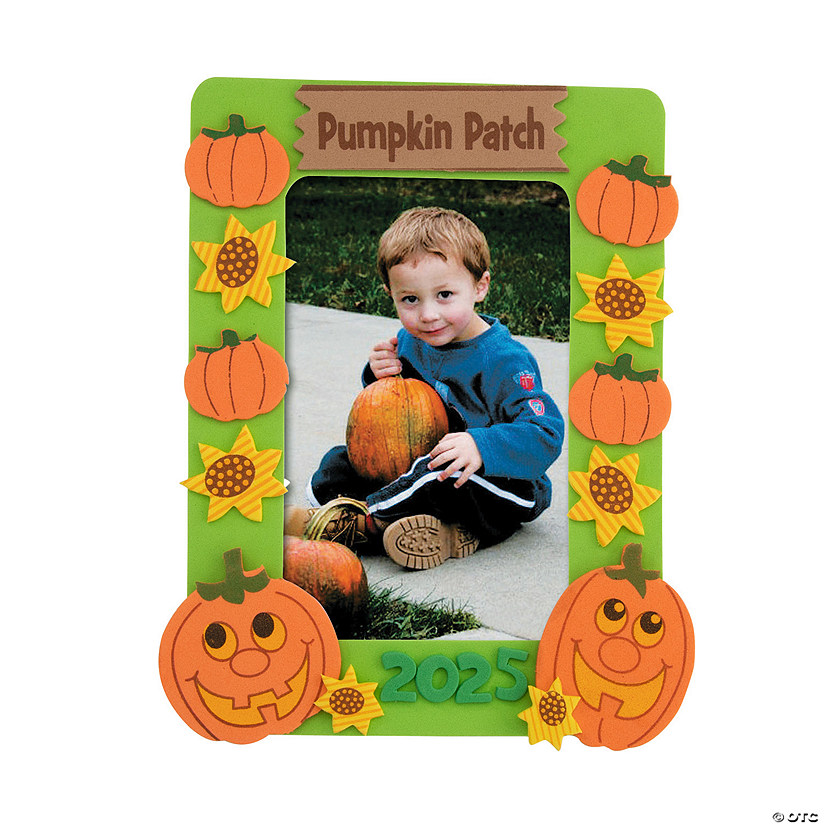 6 1/2" Pumpkin Patch Picture Frame Magnet Craft Kit - Makes 12 Image