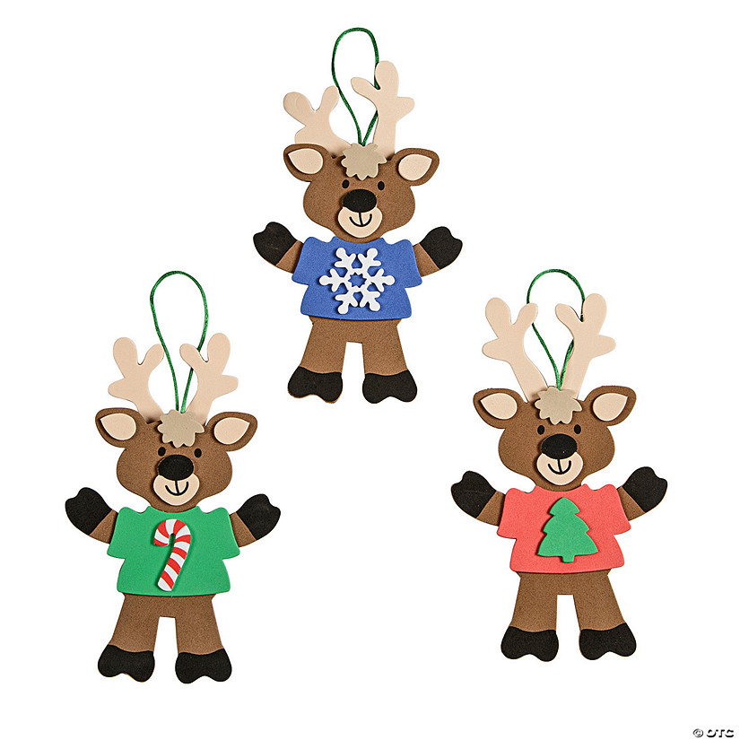 6 1/2" Reindeer with T-Shirt Christmas Ornament Craft Kit - Makes 12 Image