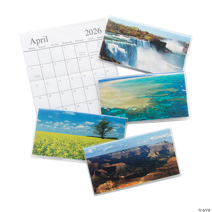6 1/2" x 3 1/2" 2025 - 2026 Beautiful America Pocket Calendars with Vinyl Cover &#8211; 12 Pc. Image