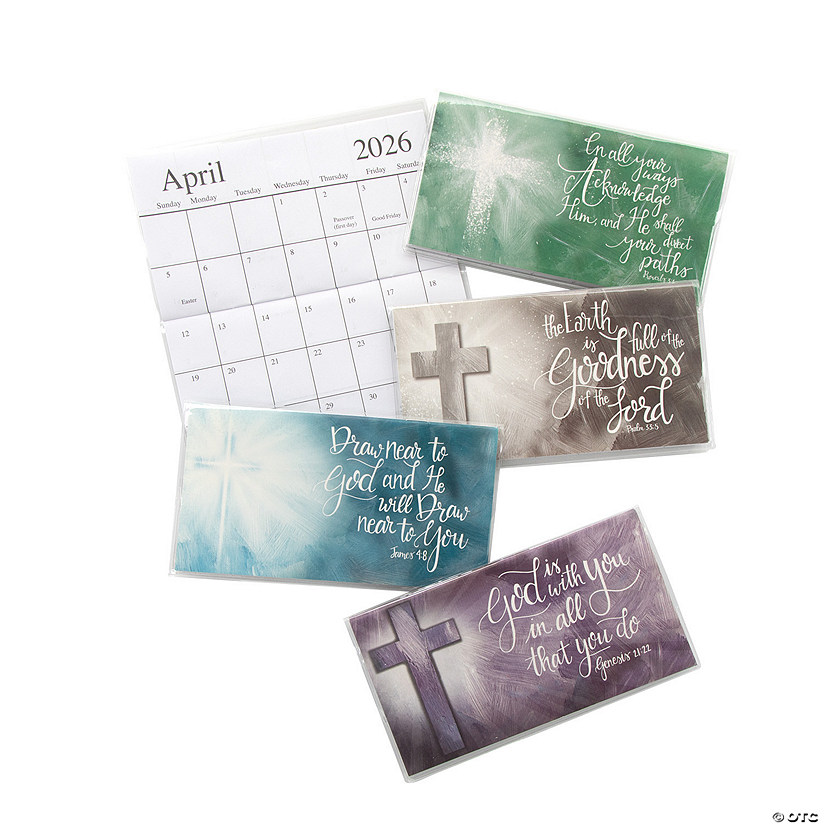 6 1/2" x 3 1/2" 2025 - 2026 Expressions of Faith Paper Pocket Calendars &#8211; 12 Pc. Image