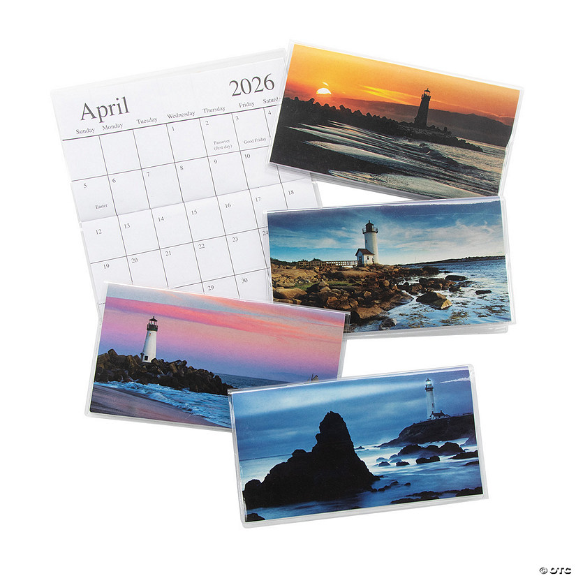 6 1/2" x 3 1/2" 2025 - 2026 Lighthouse Pocket Calendars with Vinyl Cover &#8211; 12 Pc. Image