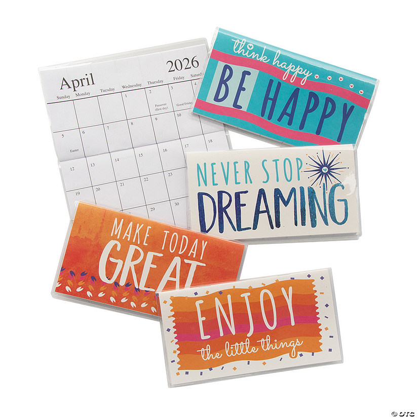 6 1/2" x 3 1/2" 2025 - 2026 Make a Statement Pocket Calendars with Vinyl Cover &#8211; 12 Pc. Image
