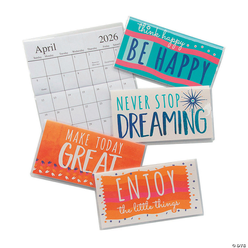 6 1/2&quot; x 3 1/2&quot; 2026 - 2027 Make a Statement Pocket Calendars - 12 Pc. Image