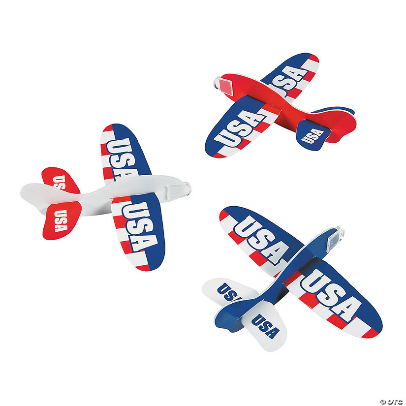 6 1/2" x 5 1/2" Bulk 48 Pc. USA Foam Gliders with Weighted Nose Image