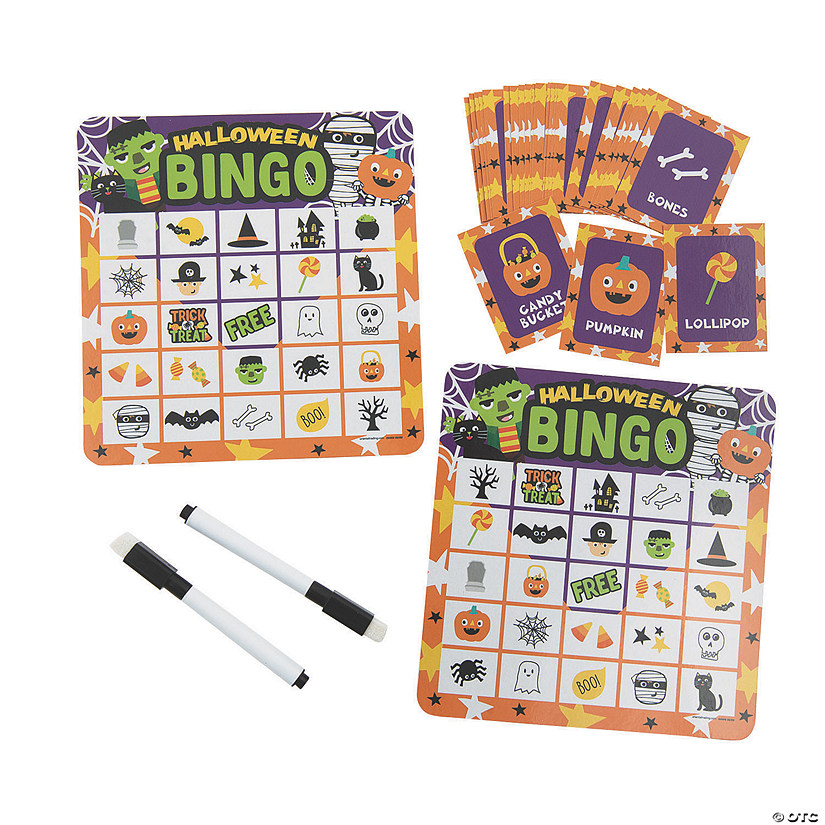 6 1/2" x 6 3/4" Ghoul Gang Dry Erase Halloween Bingo Game for 12 Image