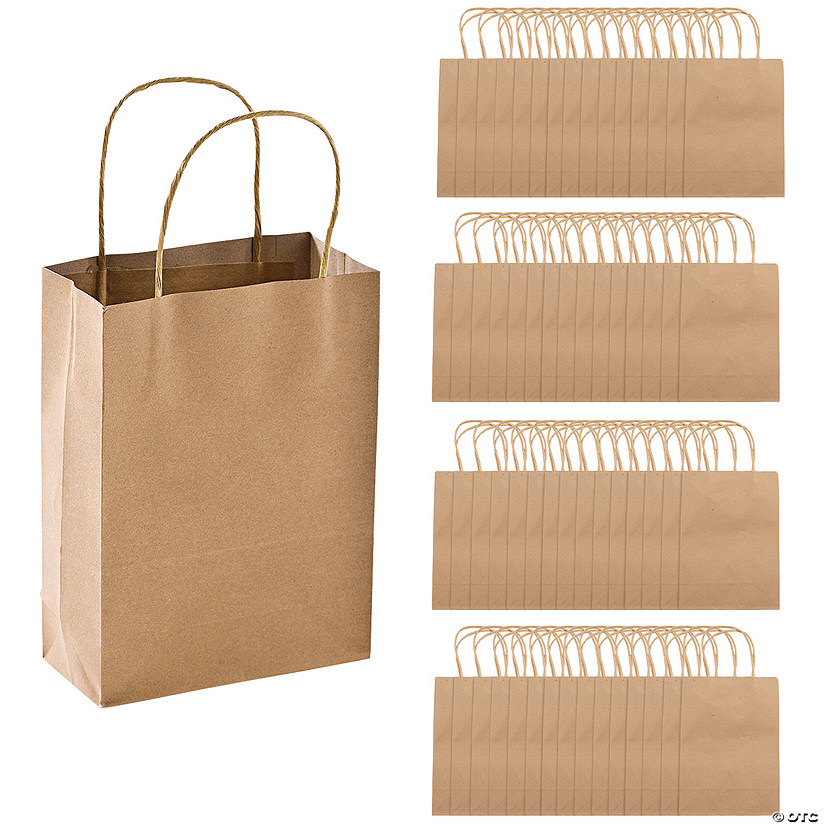 6 1/2" x 9" Bulk 60 Pc. Medium Kraft Paper Gift Bags Image