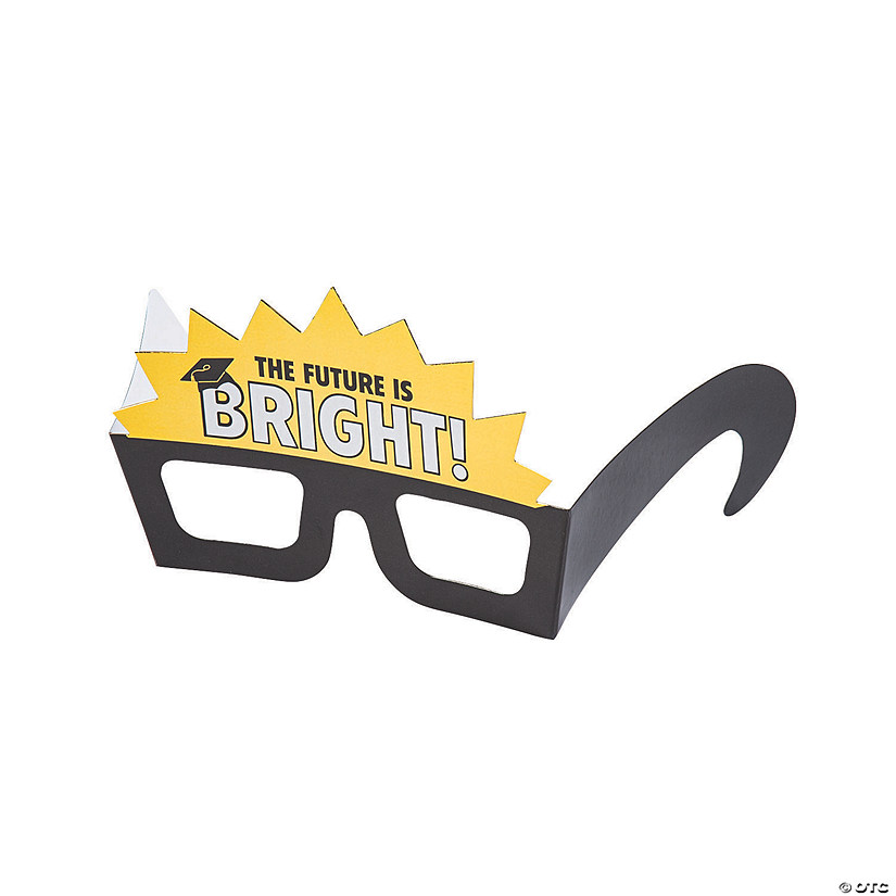 6 1/4" x 4 3/4" The Future is Bright Graduation Paper Glasses - 12 Pc. Image